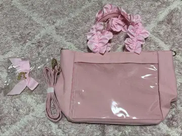 자카마트 A4 핸들 프릴 토트백 캔디 핑크