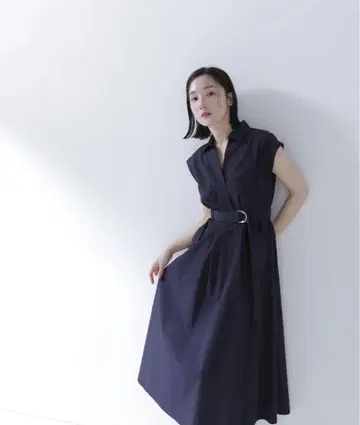 NATURAL BEAUTY BASIC 벨티드 포켓 셔츠 원피스