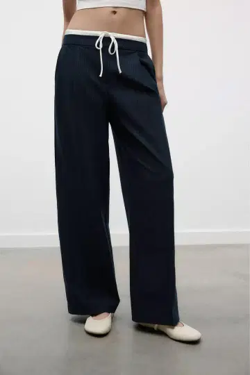 [미사용 새상품] ZARA wide leg 더블 허리 밴딩 XS