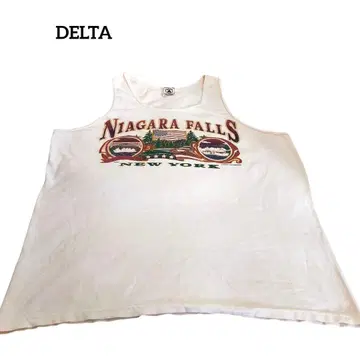 구제 의류 DELTA 탱크탑 수베니어 카피라이트 나이아가라 폭포 90년대