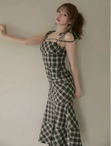 Andmary 앤드마리 Cecily 체크 long dress