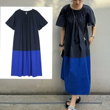새상품 [당일 발송] bicolor slit sleeve dress