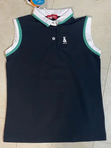 미사용 새상품! archivio 퀵 드라이 슬리브리스 피케 셔츠 S 블랙