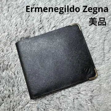 [새상품급] Ermenegildo Zegna 제냐 접이식 지갑 가죽 블랙