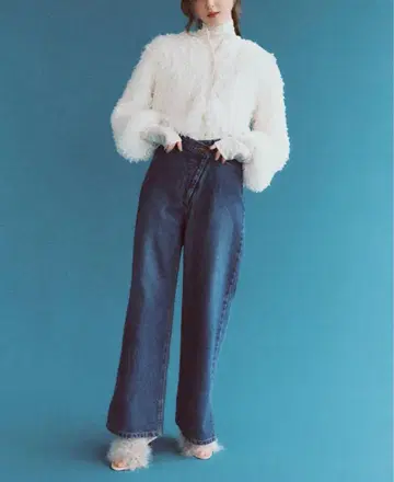인티미테 편향 데님 팬츠