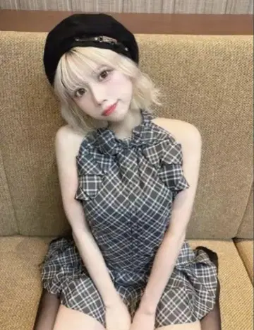 Darich 리본 체크 슬리브리스 블라우스 셋업
