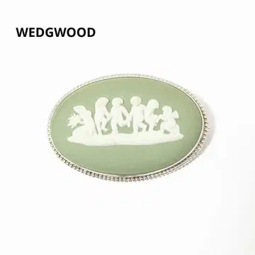 새상품급 WEDGWOOD 브로치 그린 앤티크