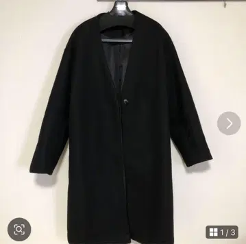 블랙 롱 코트 사이즈 F