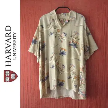 새상품급 HARVARD UNIVERCITY 알로하 셔츠 L