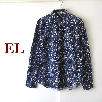 새상품급 EL/엘 음표 패턴 버튼다운 긴팔 셔츠 M