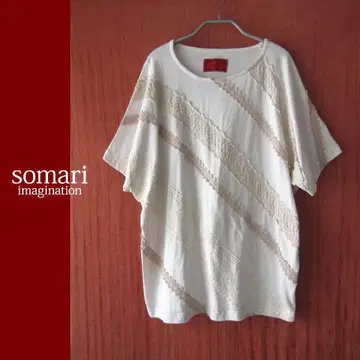 새상품급 somari 루즈한 사이즈 레이스 절개 티셔츠 T셔츠