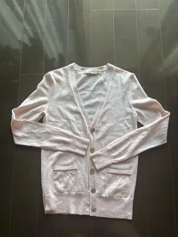 TORY BUCH 옅은 핑크 V넥 가디건