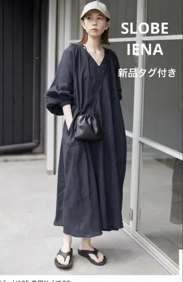 SLOBE IENA 볼륨 슬리브 린넨 원피스 36 택 포함 새상품