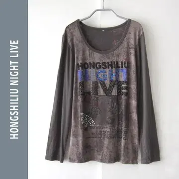 HONGSHILIU NIGHT LIVE 큐빅 그런지 T셔츠
