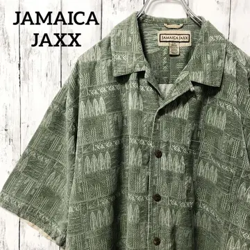 C2235 JAMAICA JAXX 알로하 셔츠 실크 자카드 직조 그린