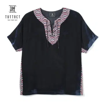 TUITACI VELVET DASHIKI SHIRTS NAVY