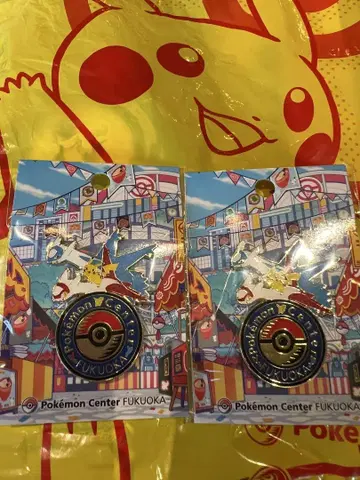 포켓몬 센터 후쿠오카 한정판 핀 배지 2개 세트