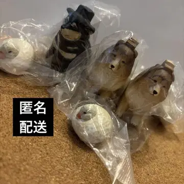 아카네의 나무 조각 오리와 개 가챠 셰틀랜드 쉽독 시바견 (검은 시바견)