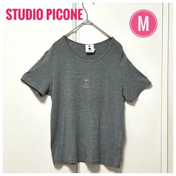 STUDIO PICONE 스튜디오 피코네 티셔츠 그레이 반팔 자수 38