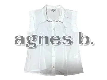 agnes b. 코튼 블라우스 셔츠 슬리브리스 [빈티지 상품]