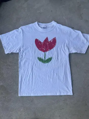 00s90s anvil 꽃무늬 티셔츠 화이트