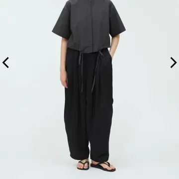미즈이로 ind 새틴 와이드 카고 팬츠