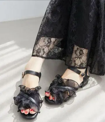 MAJESTIC LEGON 시어 프릴 샌들 XL 25cm