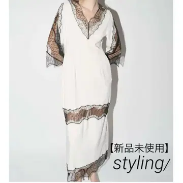 styling/ 스타일링 리버 레이스 퍼프 슬리브 원피스