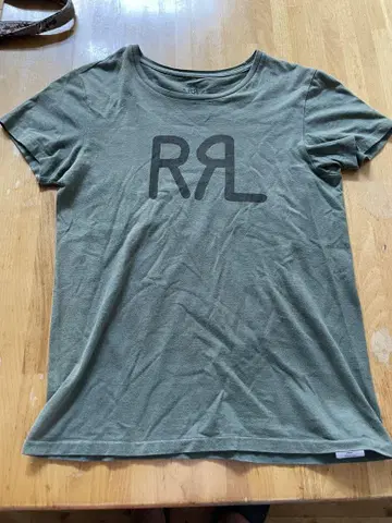 스테디셀러 RRL 랄프 로렌 로고 프린트 티셔츠 XS 올리브 그린