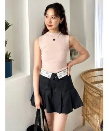 릴리 브라운 마리콴트 슬리브리스 리브 상의 핑크