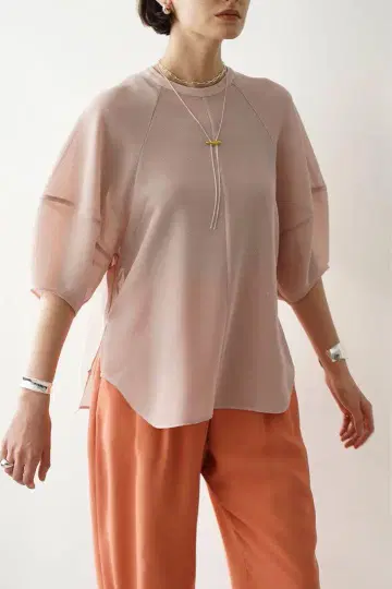 CLANE MESH FORM SLEEVE BLOUSE / 클라네 블라우스