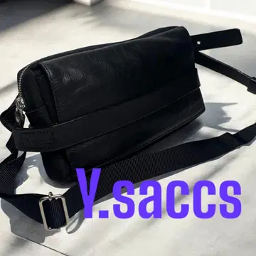 Y.saccs 2way 숄더 블랙 천연 가죽 made in Japan