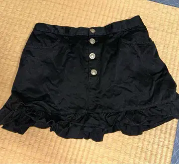 블랙 피스 나우 프릴이 달린 블랙 미니 스커트 M