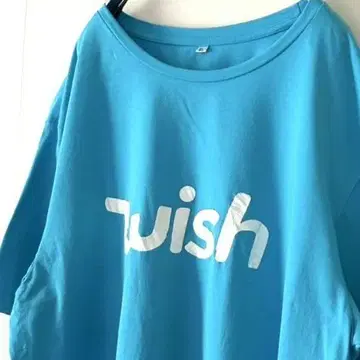 wish 위시 로고 티셔츠 XL 라이트 블루 스카이블루 구제 의류