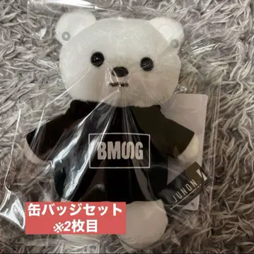 BMOG 곰 봉제 인형과 캔뱃지 세트