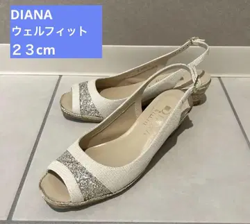 다이애나 웨지 샌들 화이트 웰핏 23cm