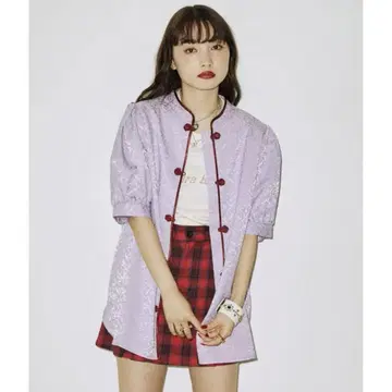 jouetie 볼륨 슬리브 차이나 셔츠