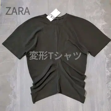 ZARA 허리 쉐이프 블랙 티셔츠 S 변형 티셔츠