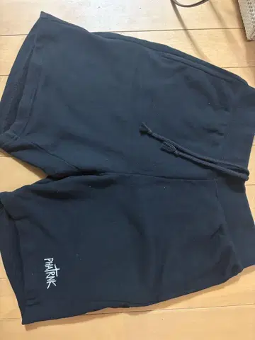 블랙 스웨트 숏팬츠 로고