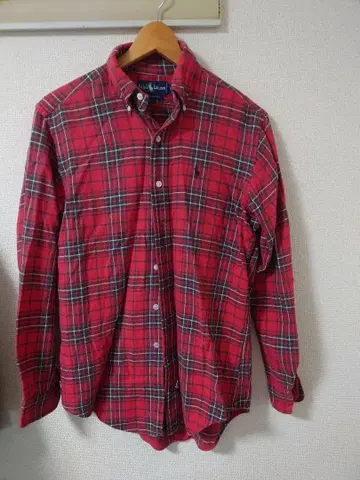 Ralph Lauren 레드 체크 플란넬 셔츠 S
