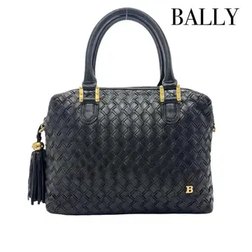 BALLY 발리 뜨개질 가죽 태슬 핸드백 토트 여성용