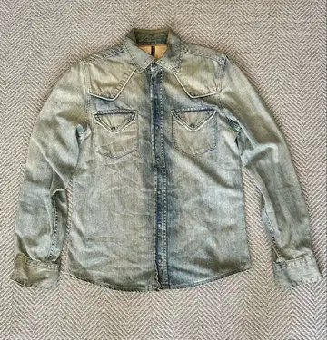 Nudie Jeans 데님 셔츠 빈티지 가공 인디고 청바지