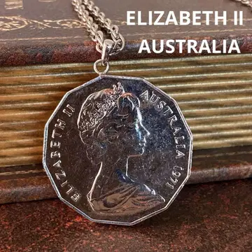 AUSTRALIA 1971 엘리자베스 2세 큰 코인 목걸이