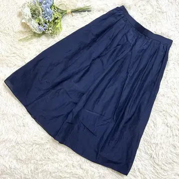개럴개런트 플레어 스커트 종아리 기장 네이비 S 안감 허리밴딩 봄/여름