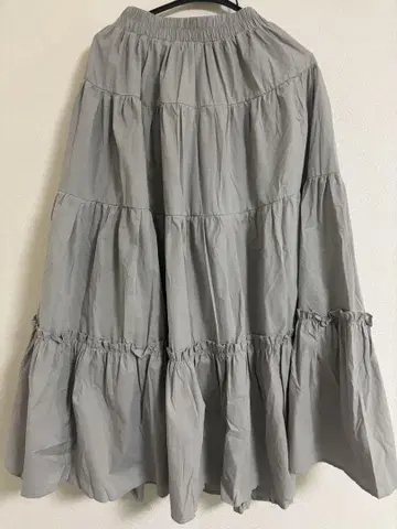 LAUIR 개더 프릴 티어드 맥시 스커트
