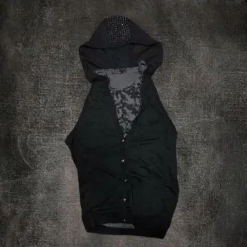 사이버 스타일 SK8 Y2K 펑크 슬리브리스 후드티 반팔
