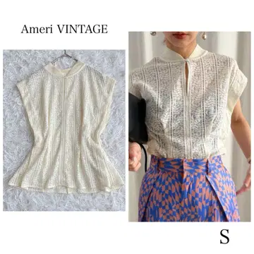 새상품급 아메리빈티지 LACE SHORT TUCK TOP
