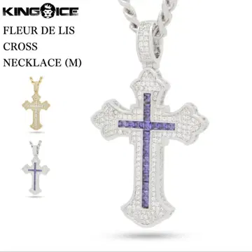 KING ICE 실버 크로스 목걸이 2Pac 새상품