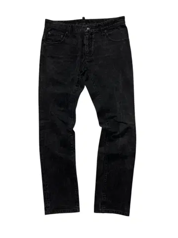 DSQUARED2 디스퀘어드 블랙 데님 슬림 가죽 42