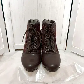 axesfemme 튤 레이스업 부츠